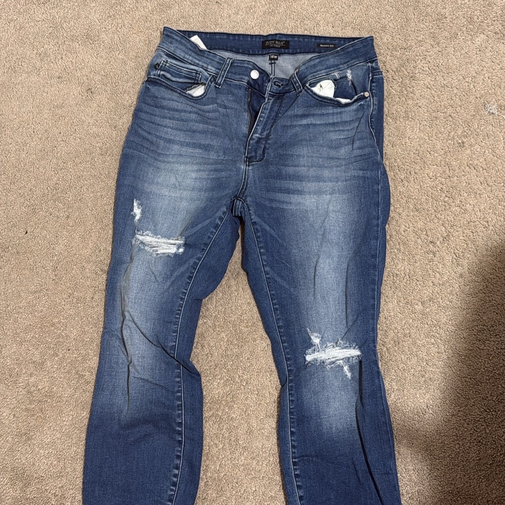 Blue Distressed Women's Jeans